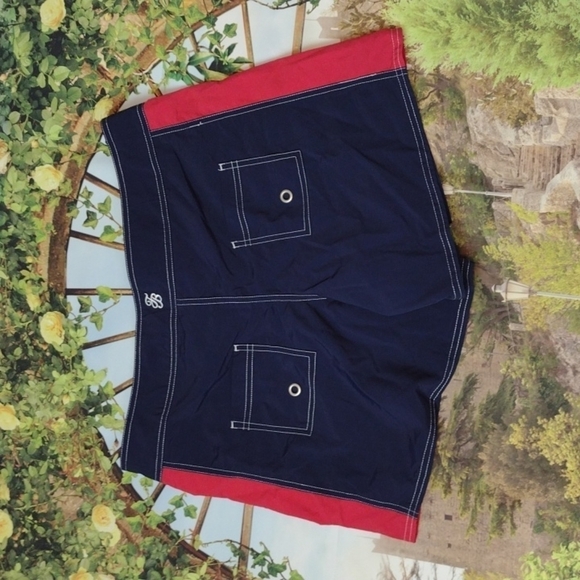 Tommy BAHAMA - blue red board shorts size medium - Picture 3 of 3